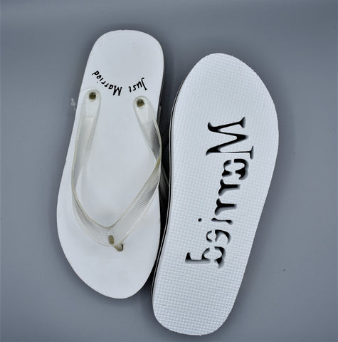 Just Married Flip Flops